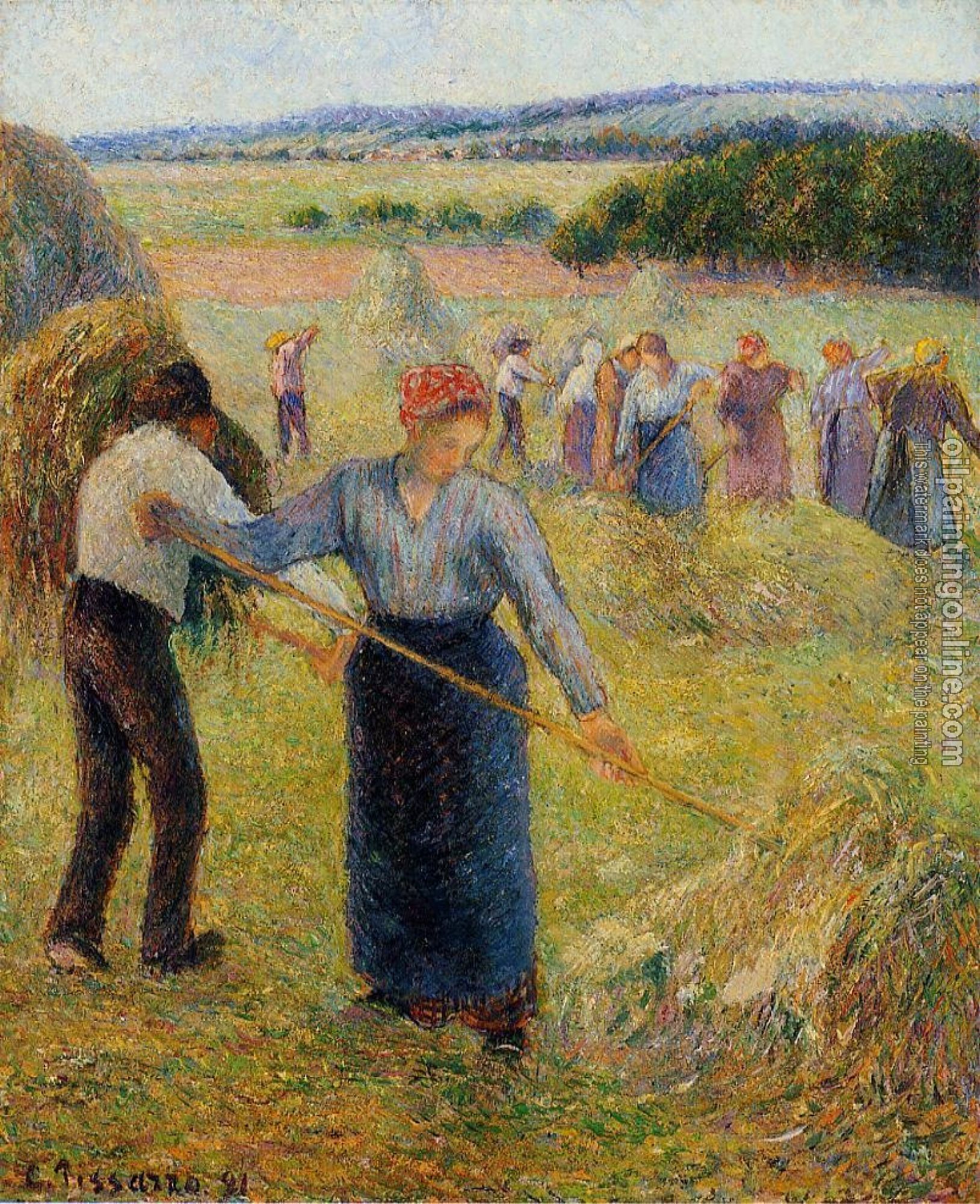 Pissarro, Camille - Haymaking at Eragny